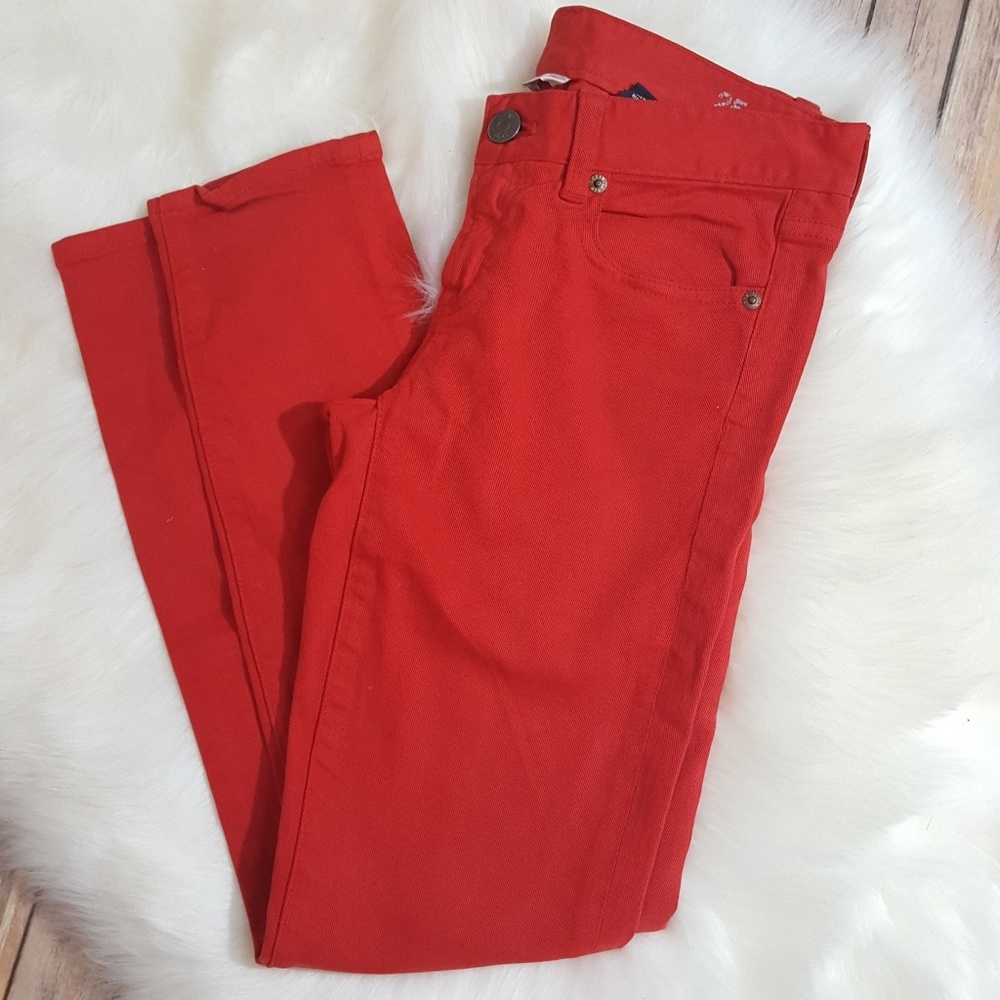 J Crew toothpick red jeans. Size 25